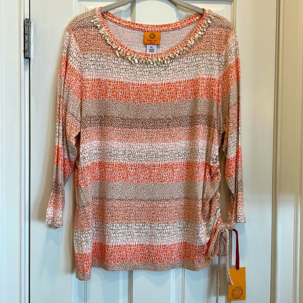 Ruby Rd. “Moroccan Sands” in Peach and Cream and Tan sz.PL NWT